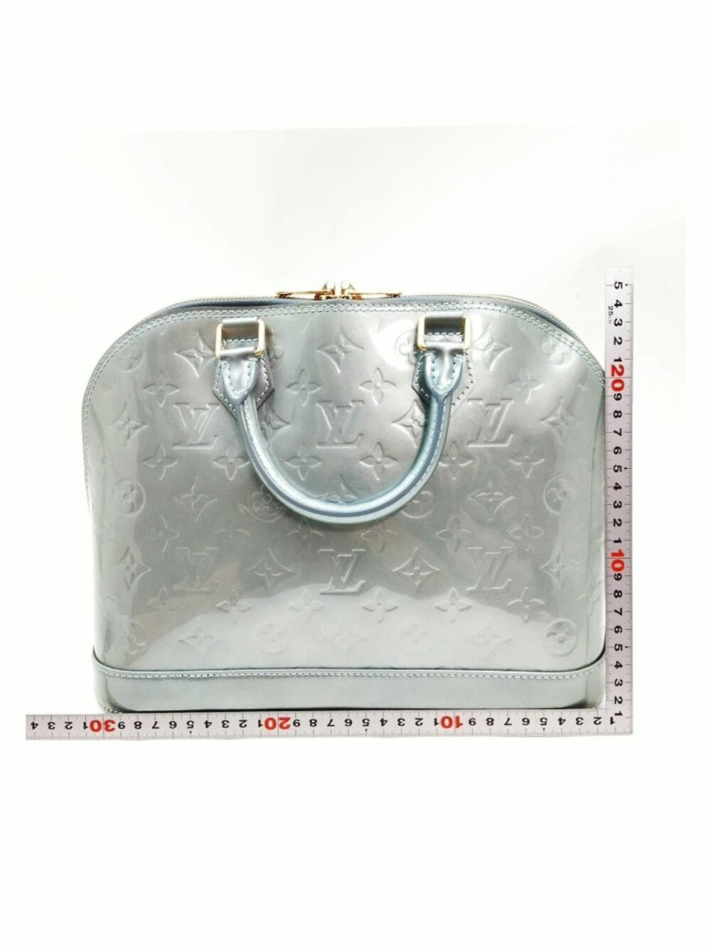 Authentic Louis Vuitton Alma PM Vernis Leather Green LV Satchel Handbag - Picture 3 of 10